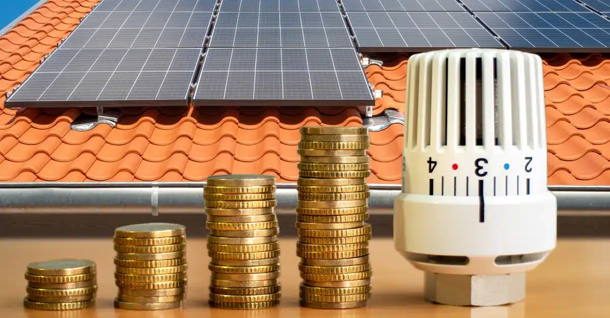 ภาพเงินกับแผงโซลาร์เซลล์