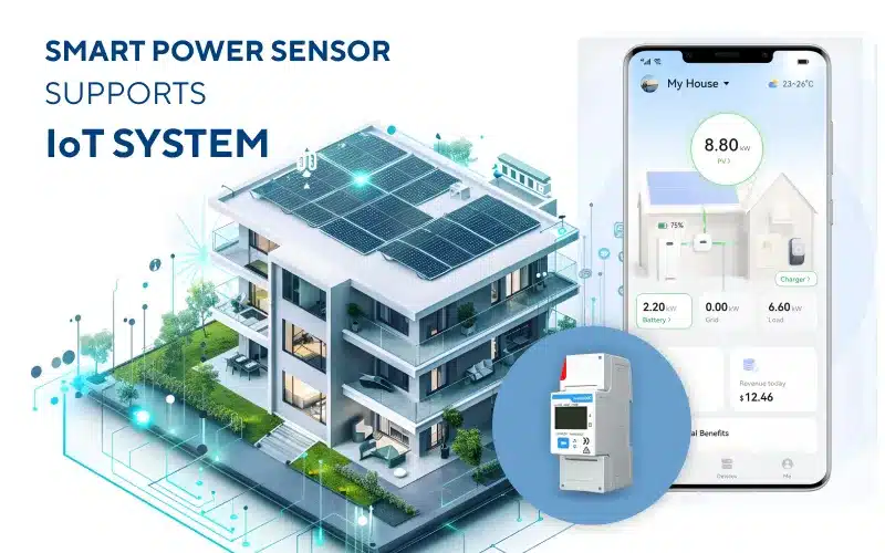 smart power sensor วัดค่าแรงดัน กระแส และกำลังไฟที่ถูกผลิตหรือใช้ในระบบโซล่าเซลล์